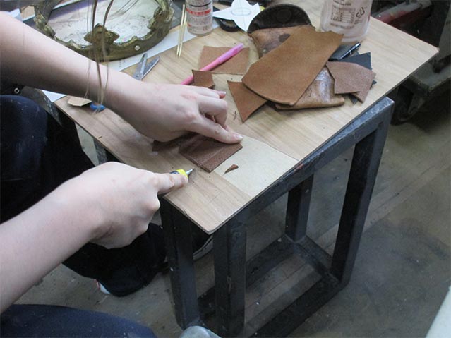 Handcrafting something out of the fine leather